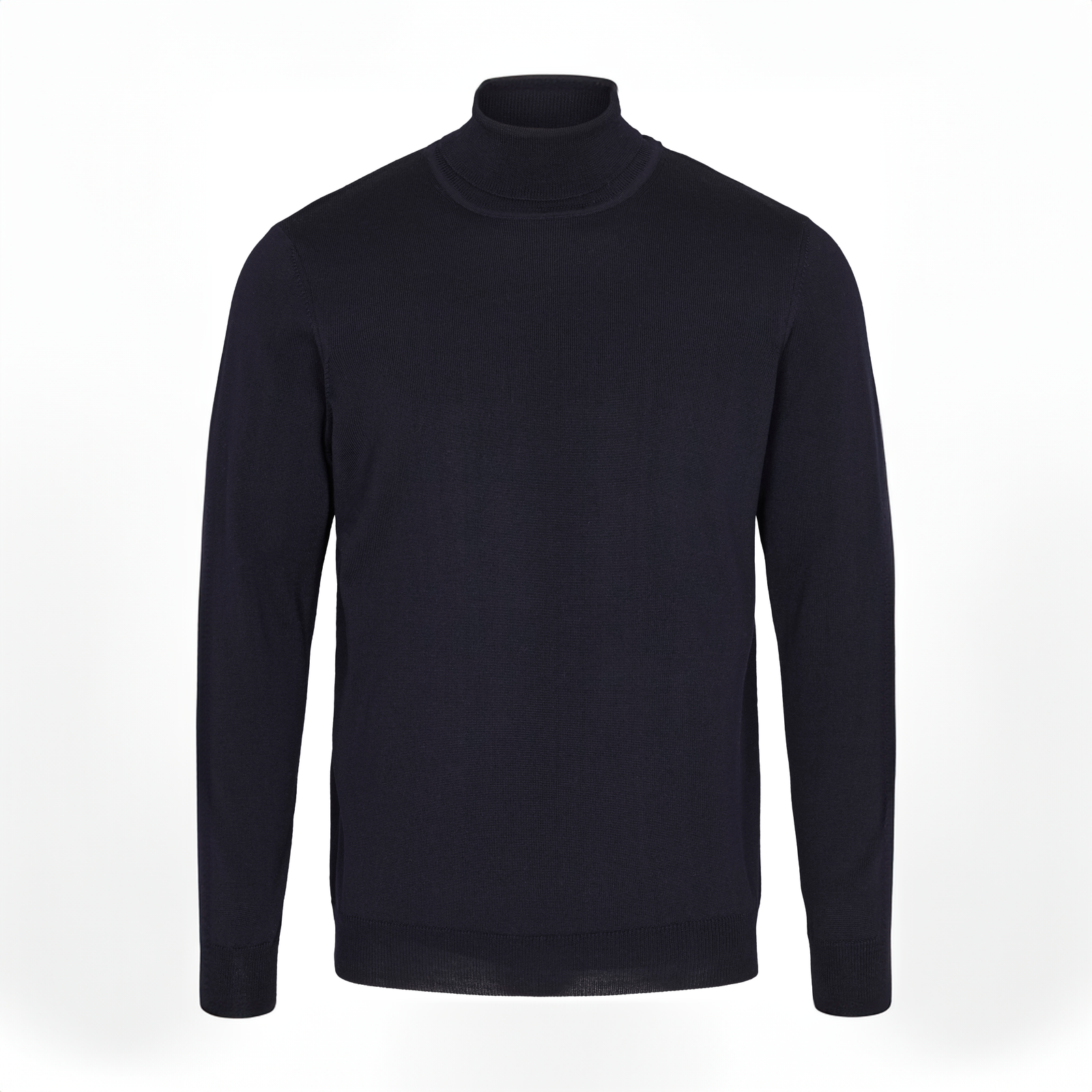 NAVY MERINO TURTLENECK