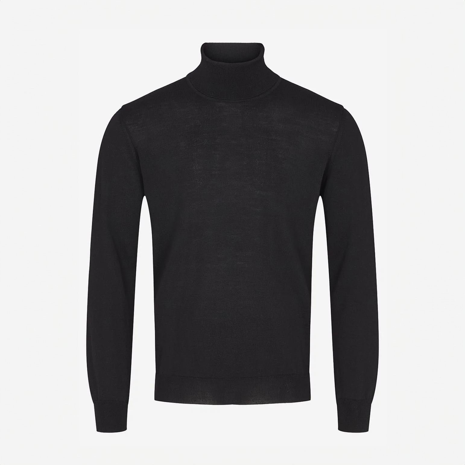 BLACK MERINO TURTLENECK