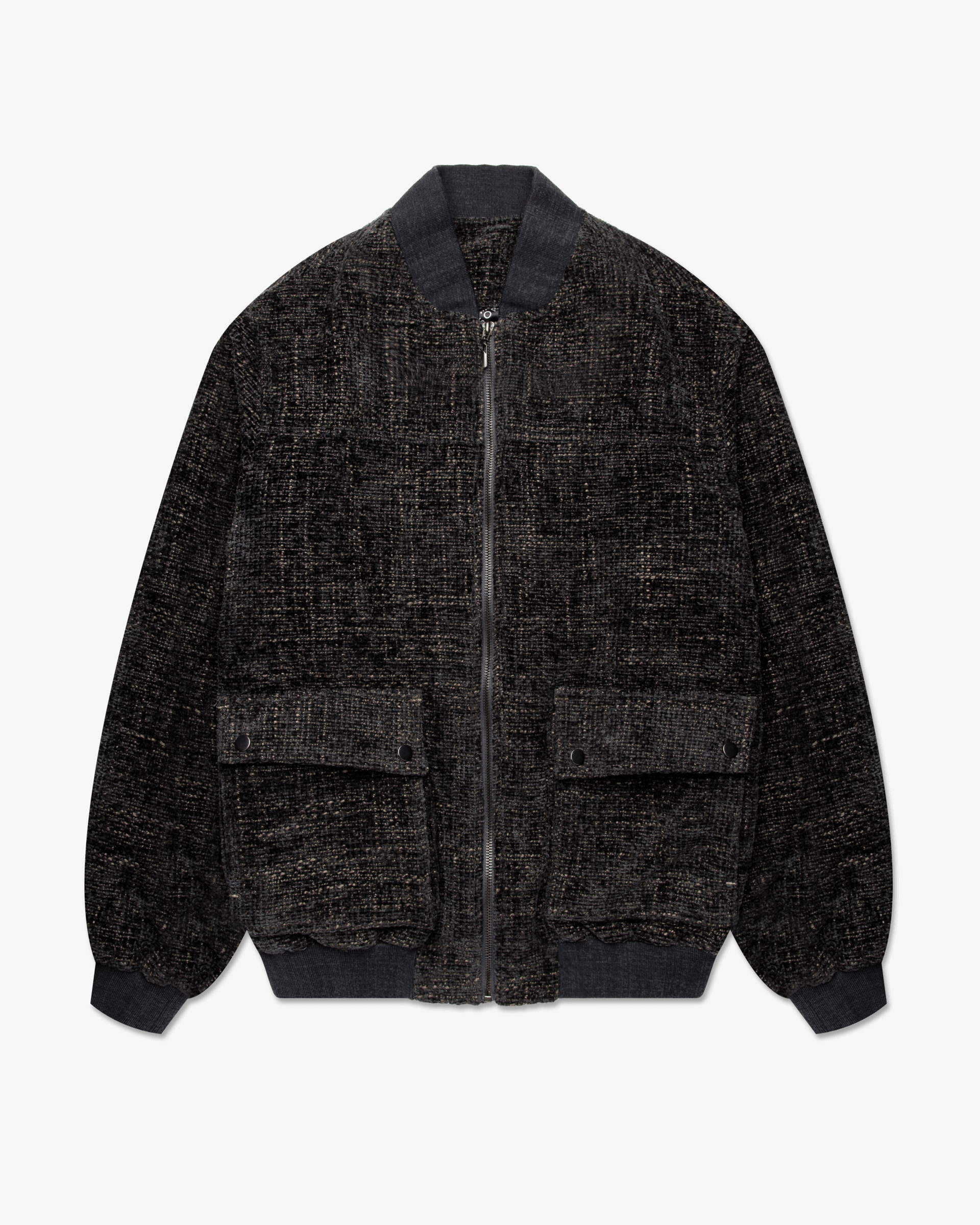 ★KHAKIPOINT★ Antique Tweed Jacket black P00000SK Earthy Weave Bomber Jacket - Soren Custom Inc