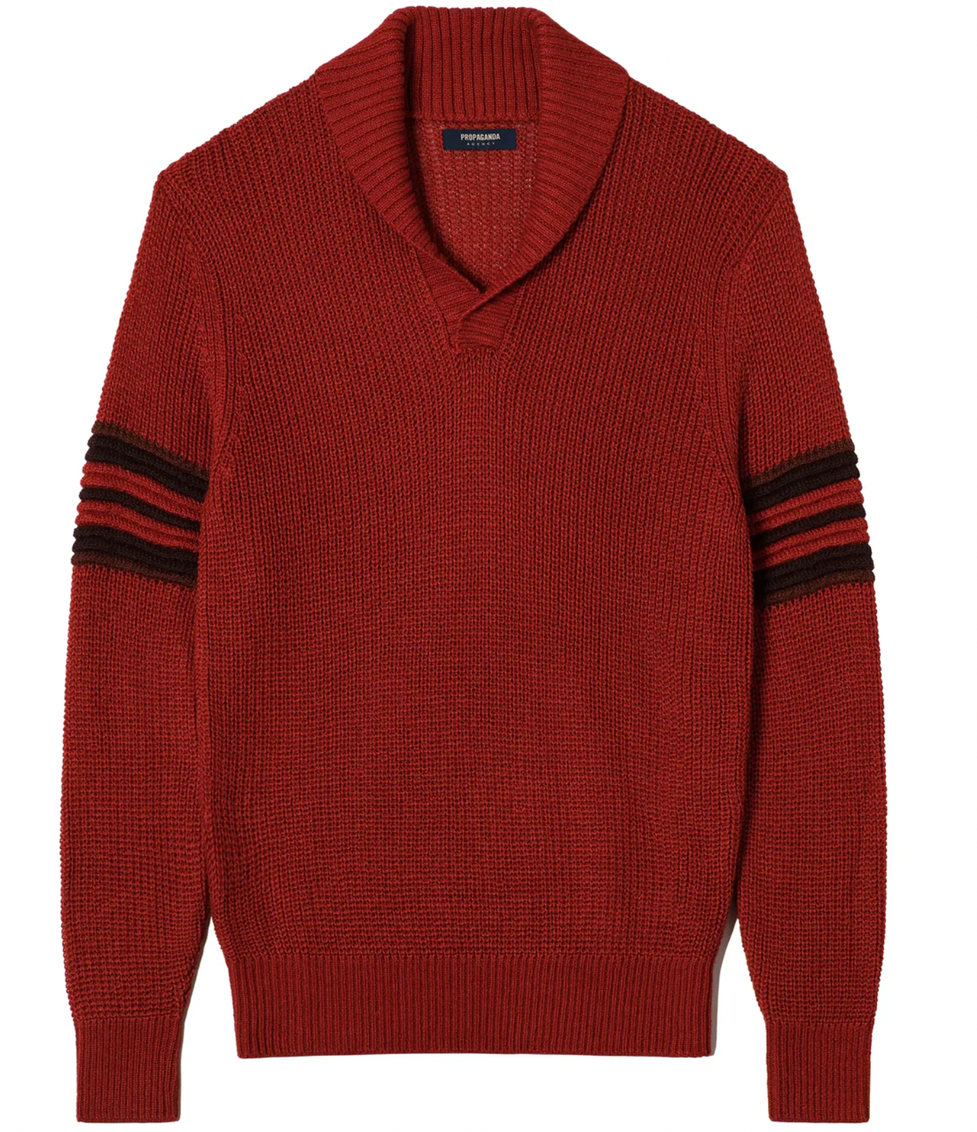 Propaganda Agency Red Varsity Shawl Sweater