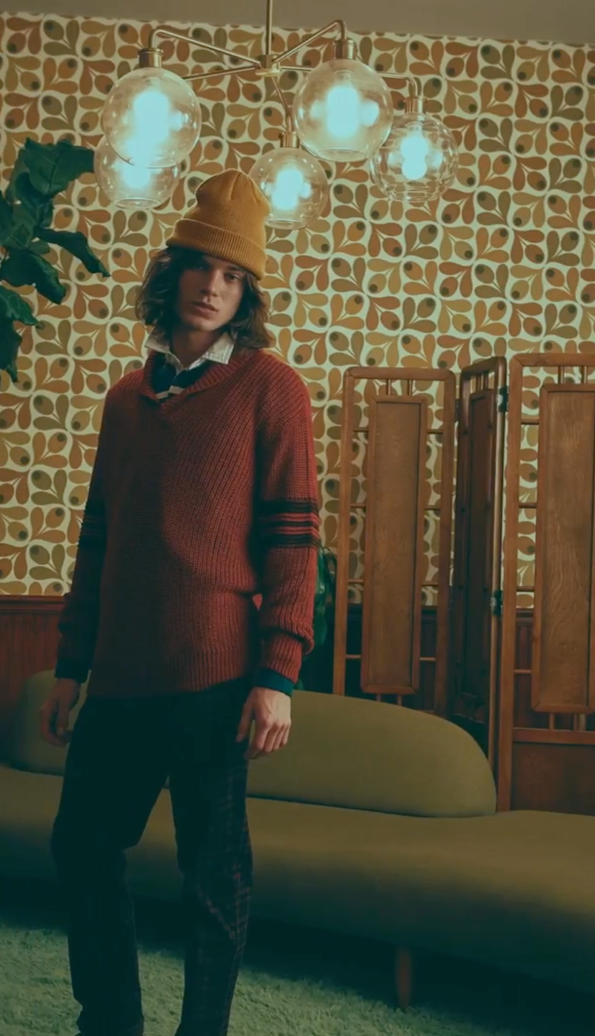 Propaganda Agency Red Varsity Shawl Sweater