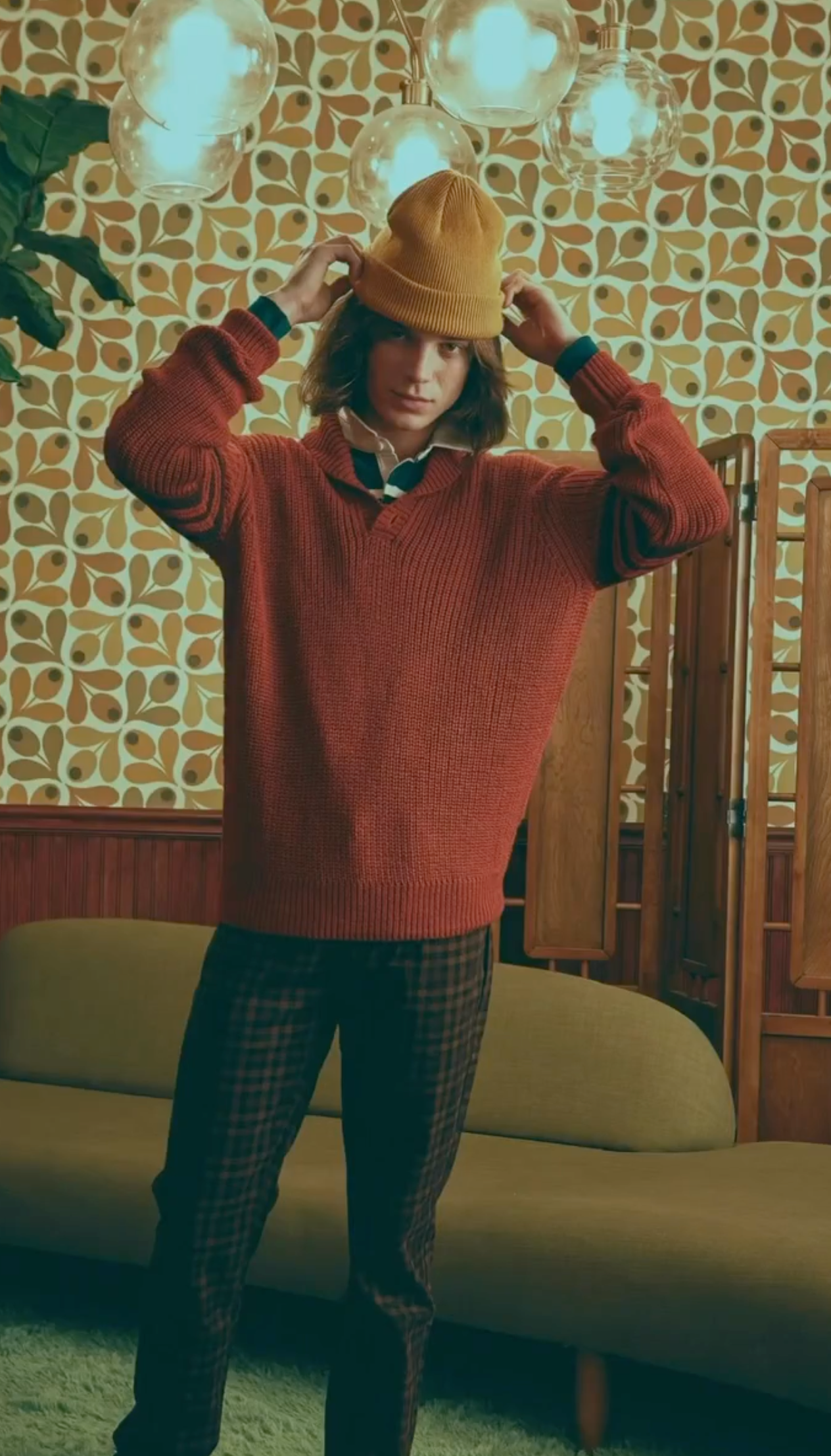 Propaganda Agency Red Varsity Shawl Sweater