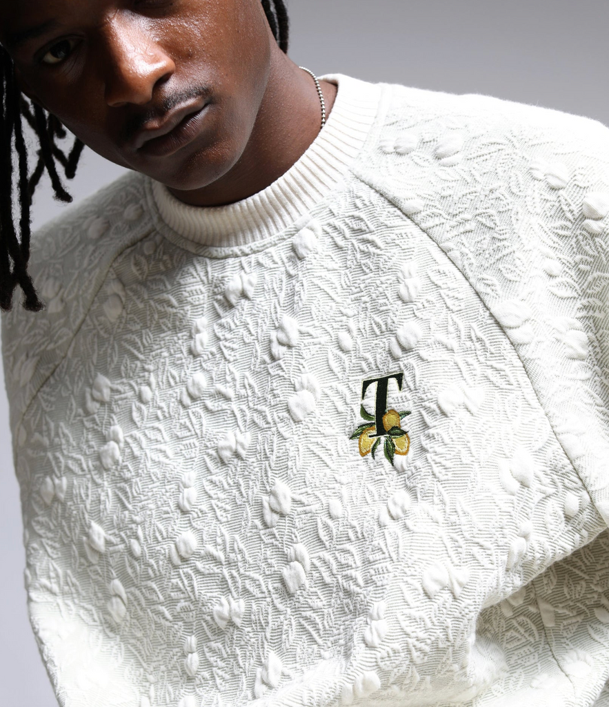 TWENTY MONTREAL CITRON 3D KNIT BLISTER RAGLAN CREWNECK