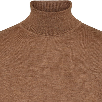 LIGHT BROWN MERINO TURTLENECK