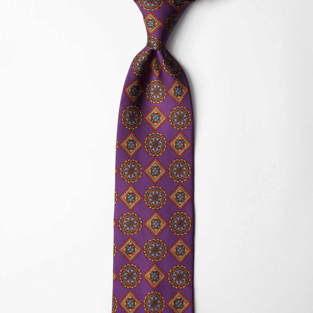 Printed Silk - Colourful Purple