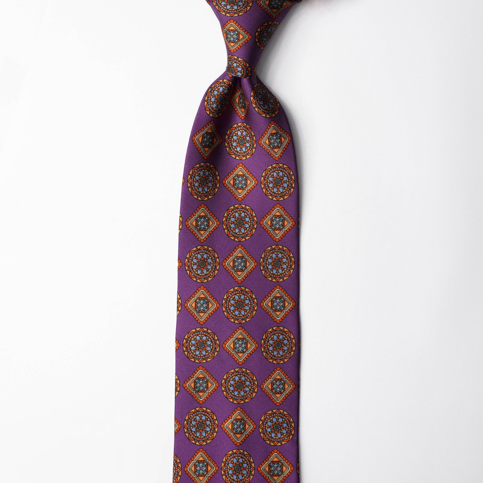 Printed Silk - Colourful Purple
