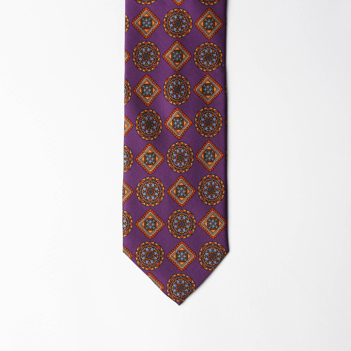 Printed Silk - Colourful Purple