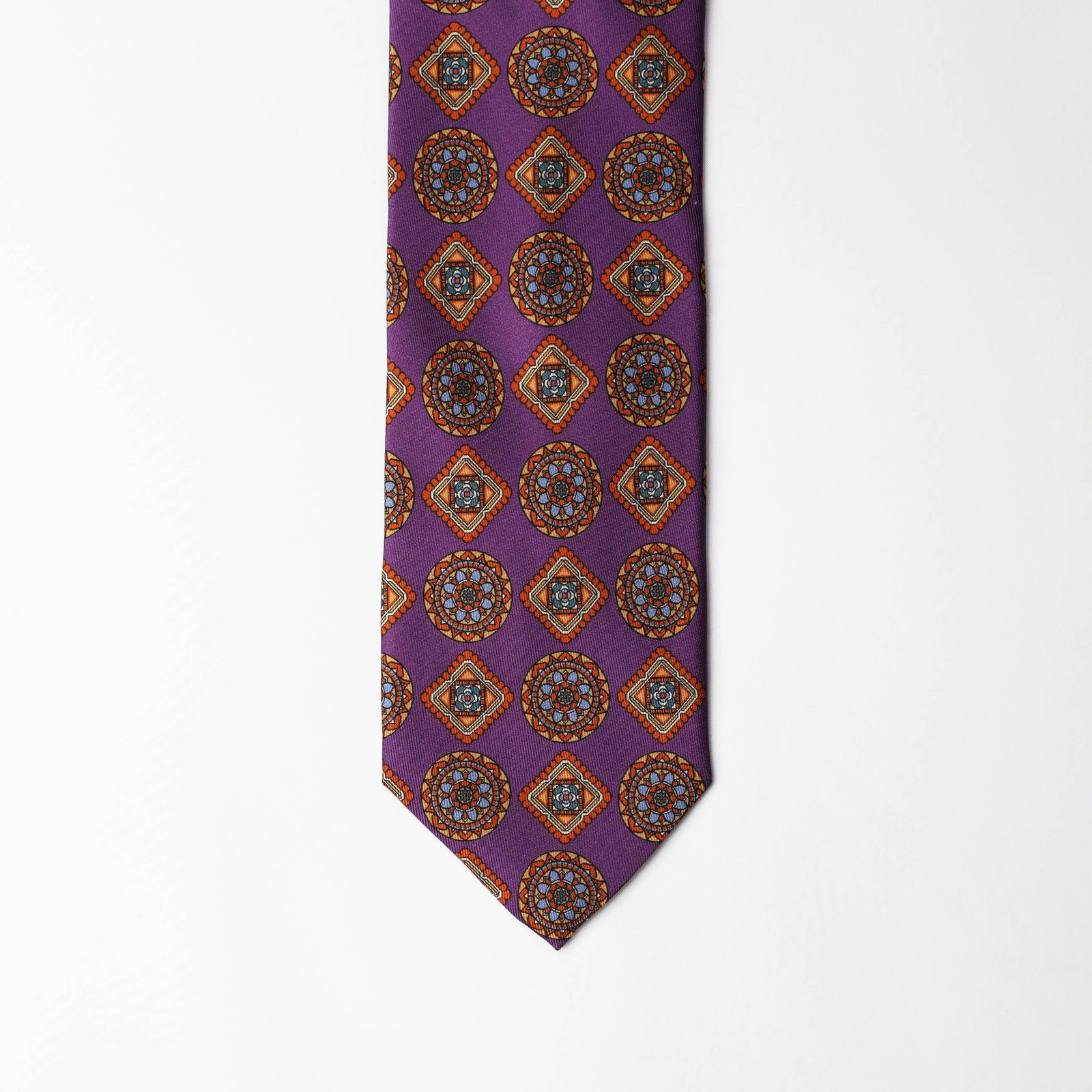 Printed Silk - Colourful Purple