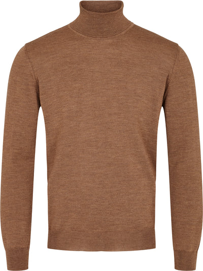 LIGHT BROWN MERINO TURTLENECK