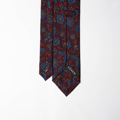 Printed Silk - Floral Burgundy