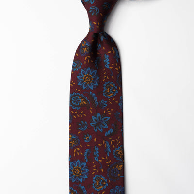 Printed Silk - Floral Burgundy