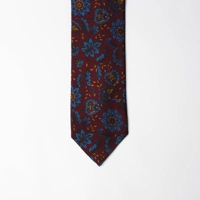 Printed Silk - Floral Burgundy