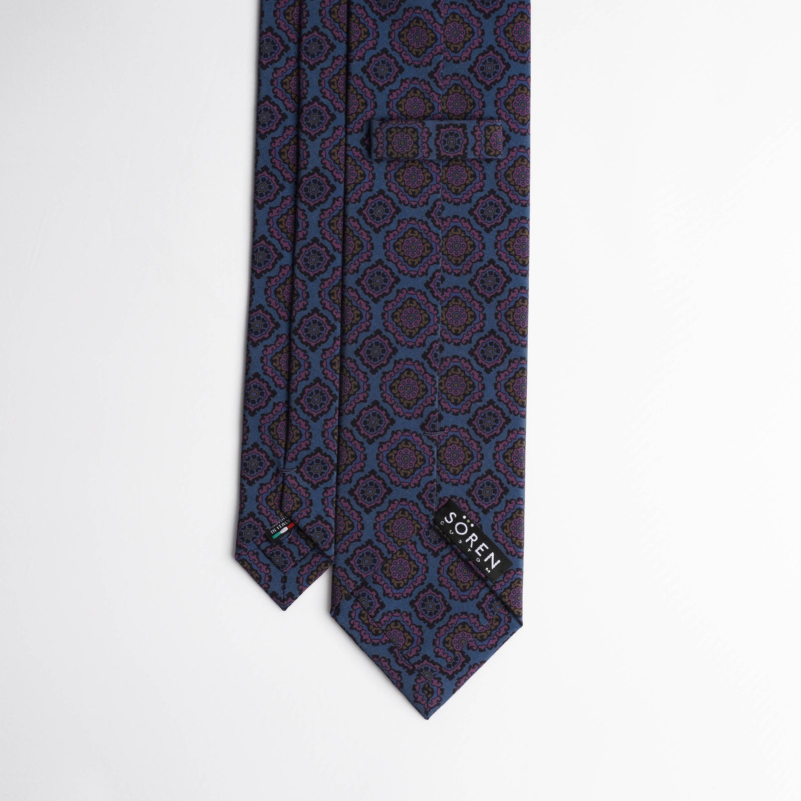 Honan Madder Printed Silk - Blue/Pink