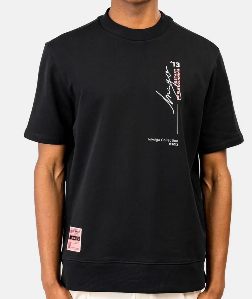 INIMIGO MEN'S BLACK RESTART 13 T-SHIRT - Ready To Wear
