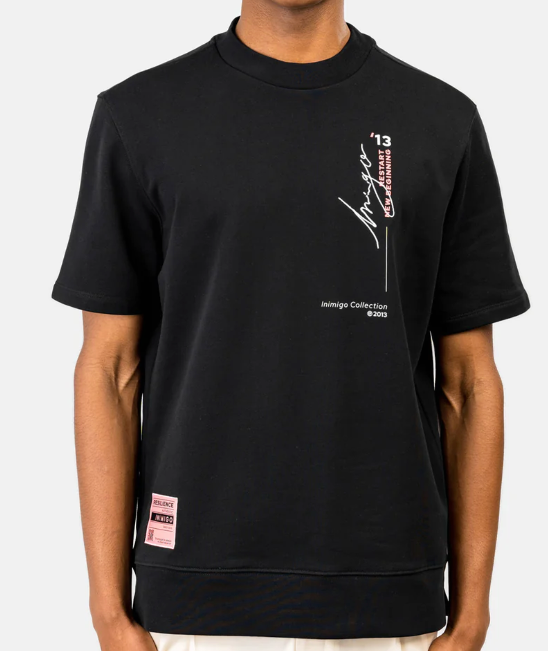 INIMIGO MEN'S BLACK RESTART 13 T-SHIRT - Ready To Wear