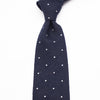 Luxury Shantung Silk Polka Dots - Navy