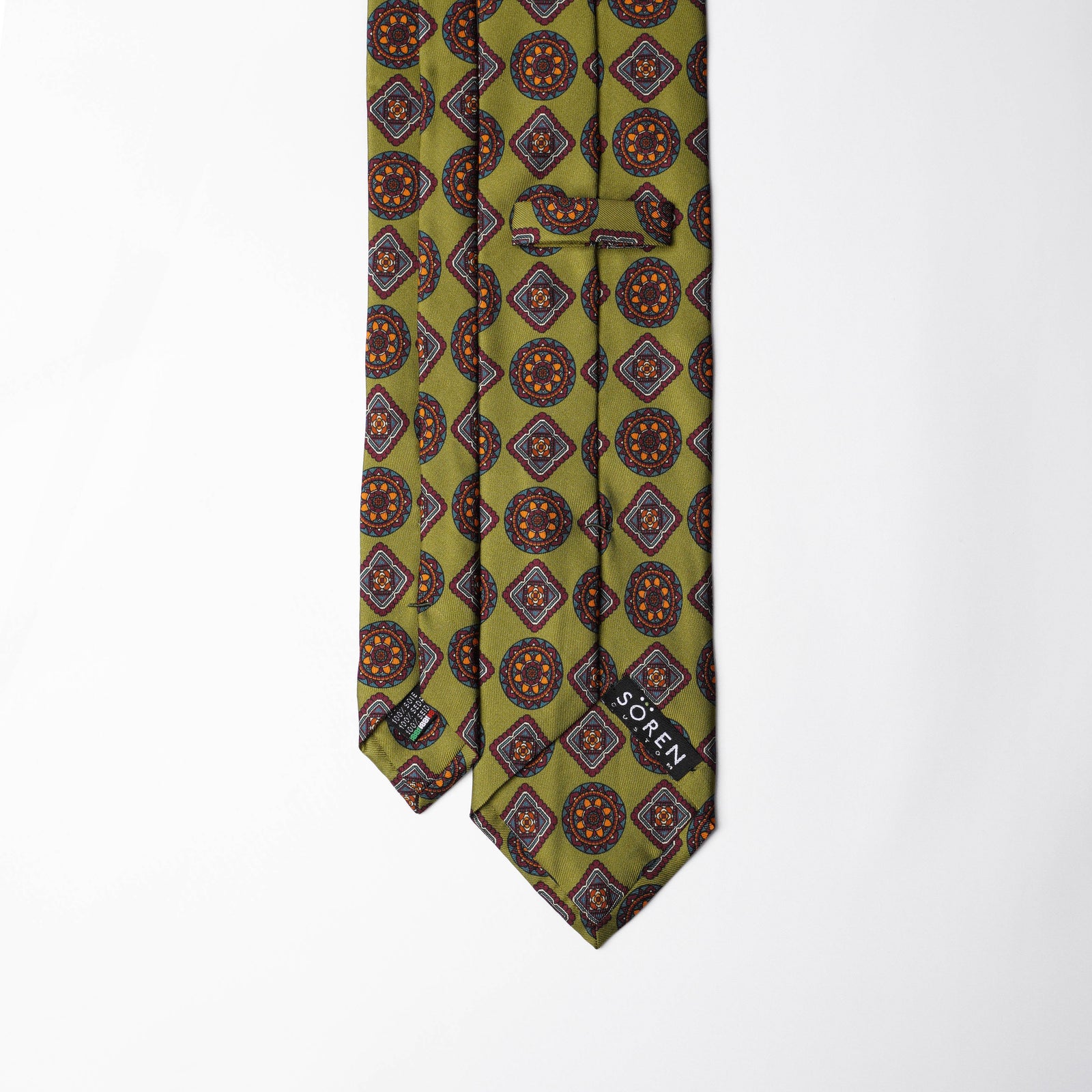 Printed Silk - Muted Lime Green