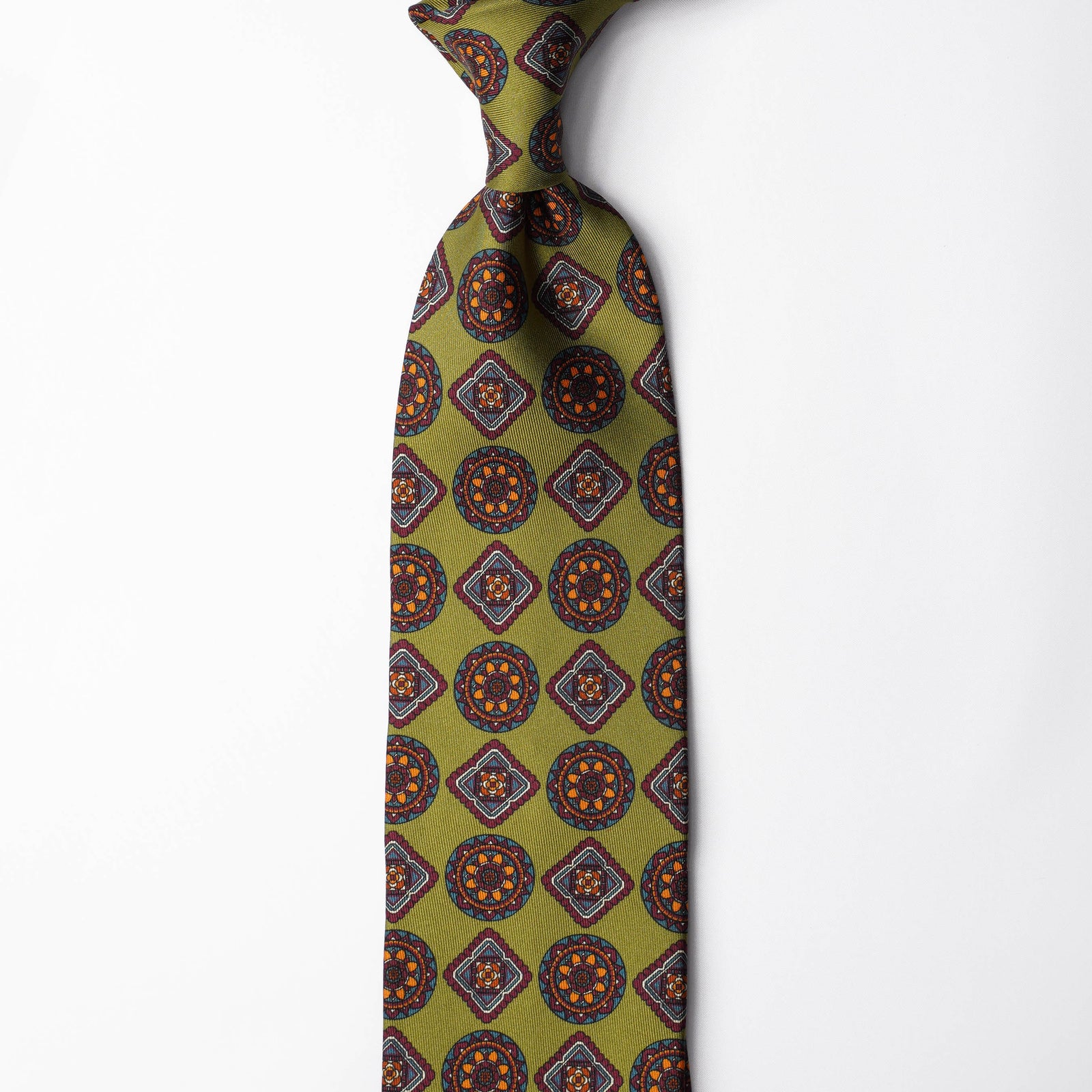 Printed Silk - Muted Lime Green